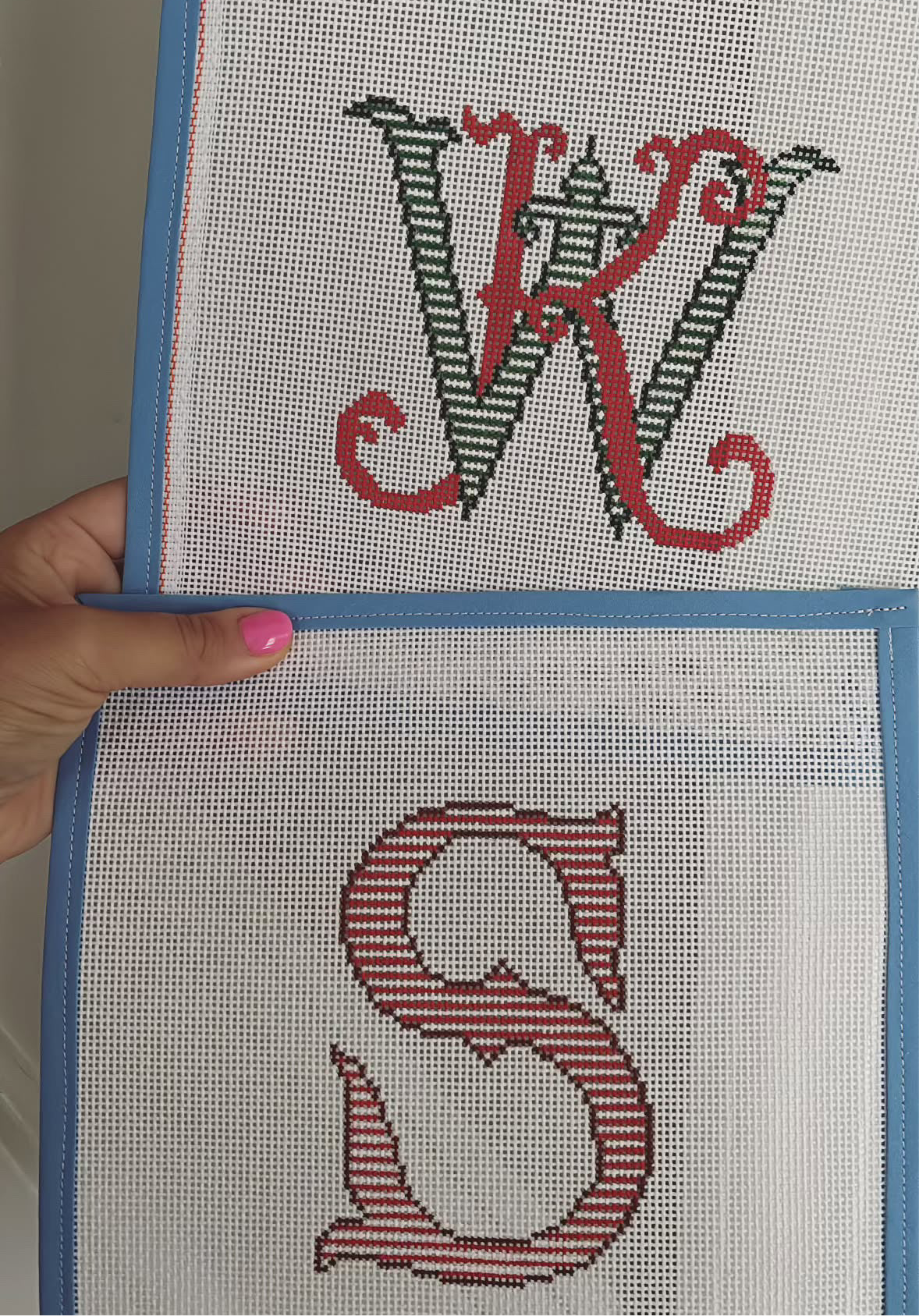Fancy Monogram Canvas for Velvet Christmas Card Boxes
