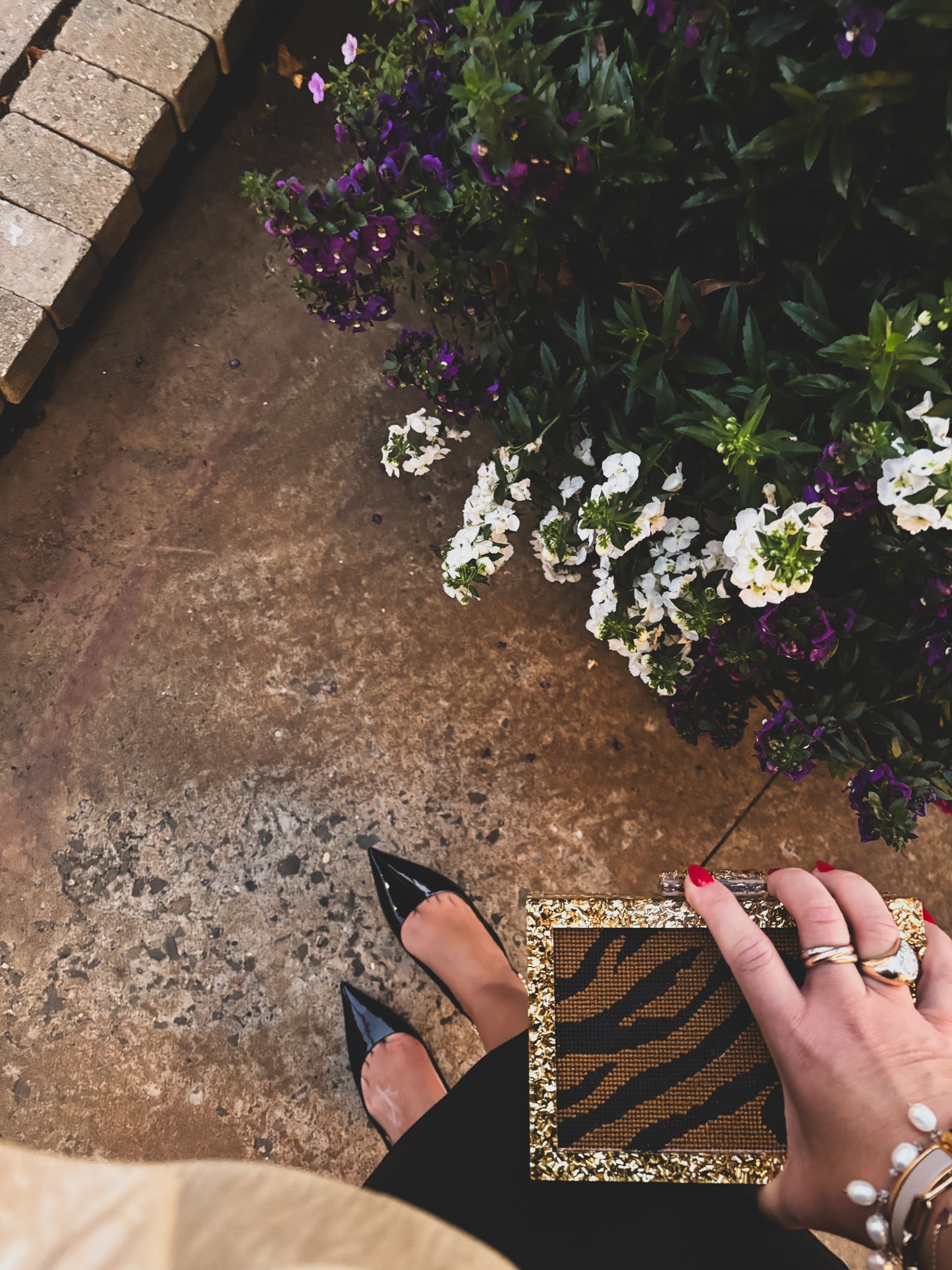 the𝗡𝗗𝗟𝗣𝗧bag™️ acrylic clutch with painted tiger stripes