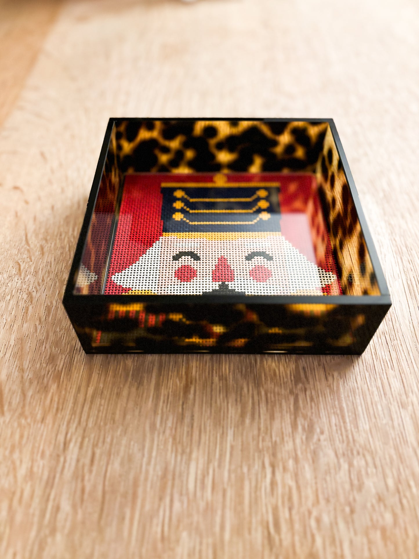 tortoise acrylic needlepoint tray