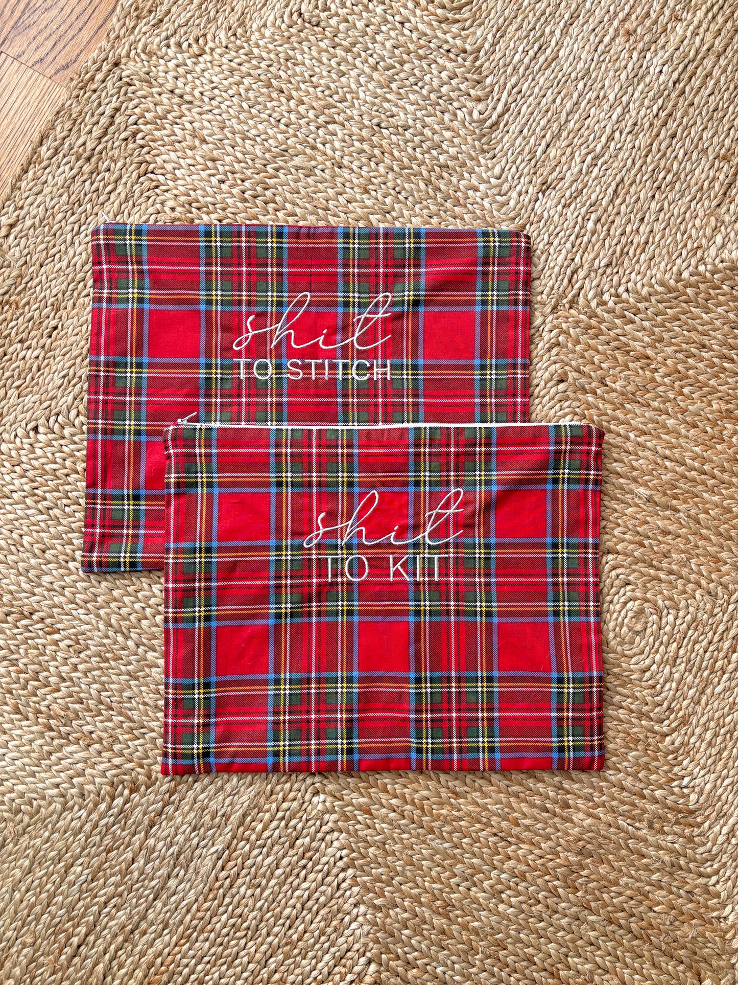 Project Bags in Red Tartan