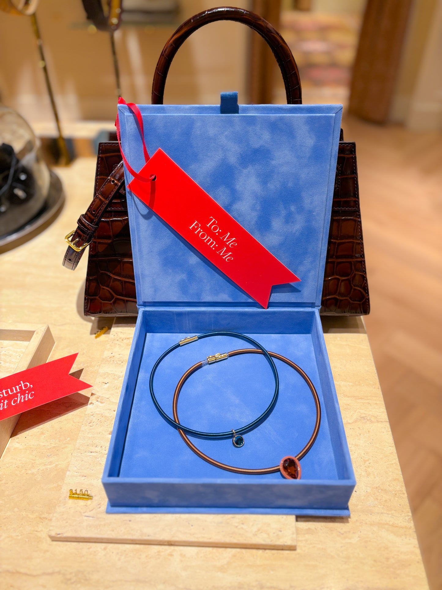 Velvet self-finishing Christmas Card Box with insert top