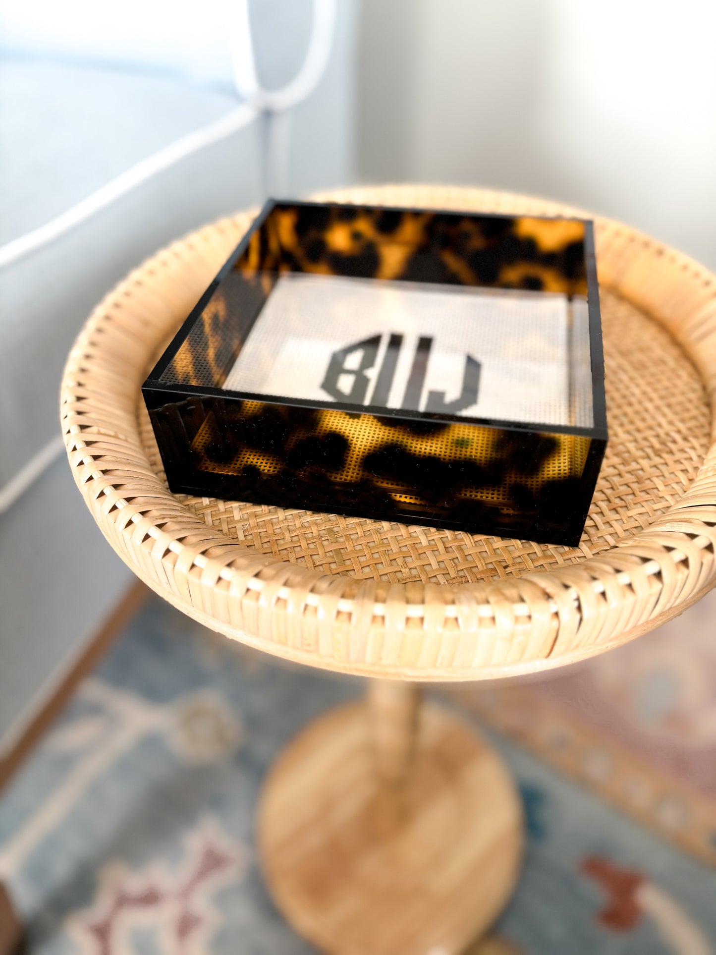 tortoise acrylic needlepoint tray