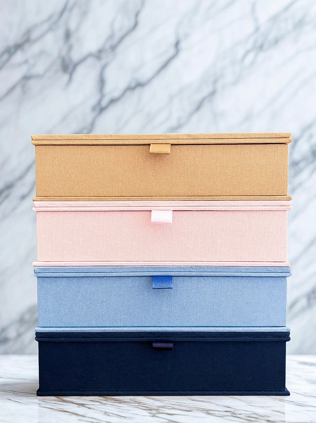 self-finishing Linen Keepsake Box with insert top