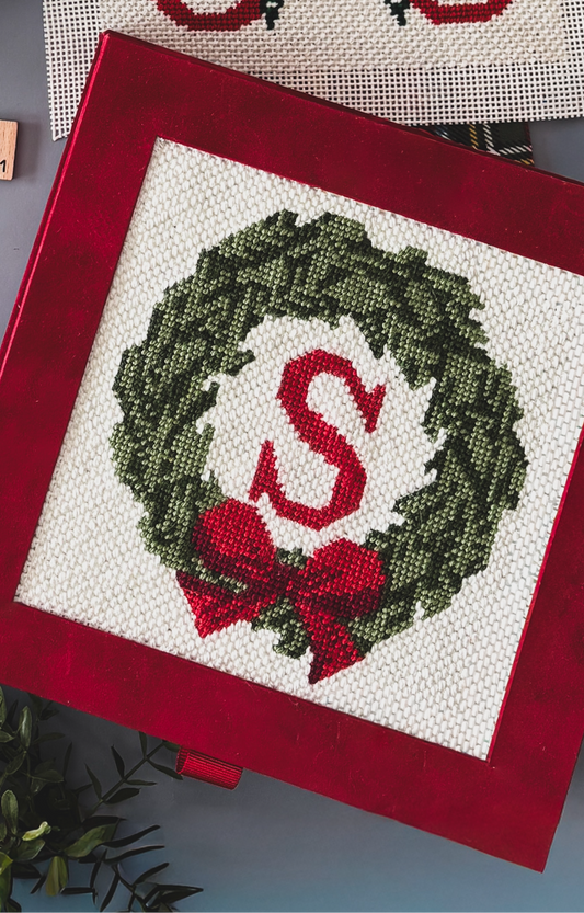 Fancy Monogram Canvas for Velvet Christmas Card Boxes