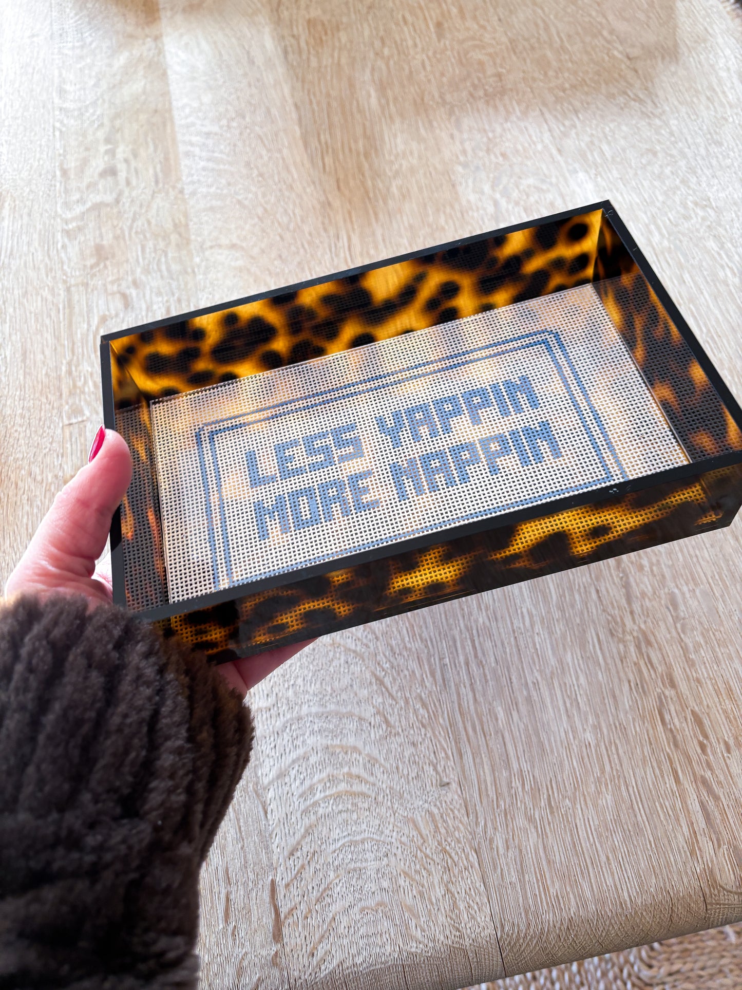 tortoise acrylic needlepoint tray
