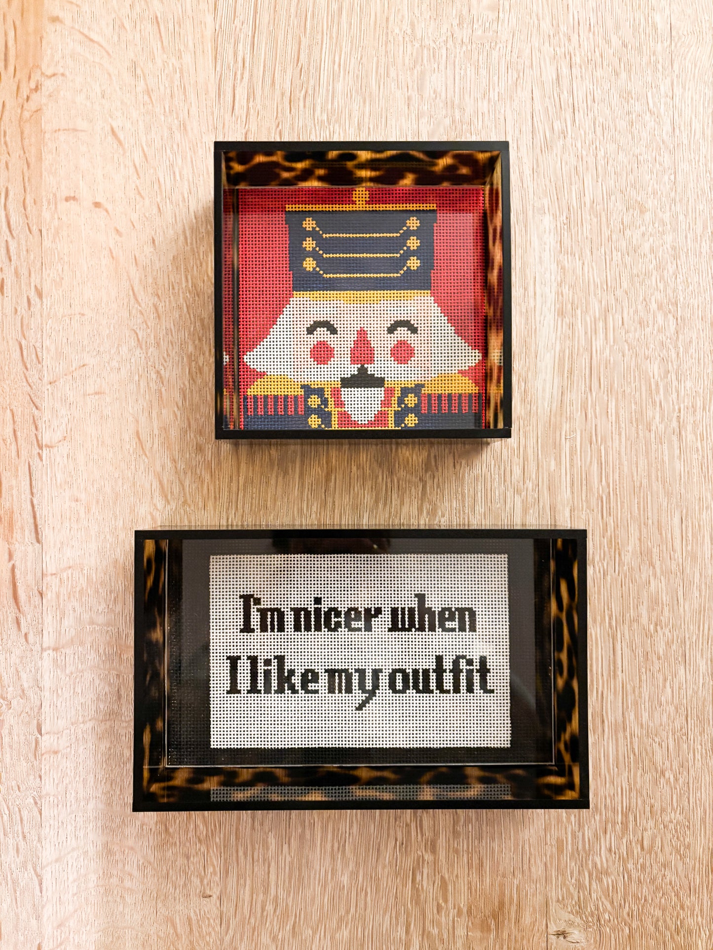 tortoise acrylic needlepoint tray