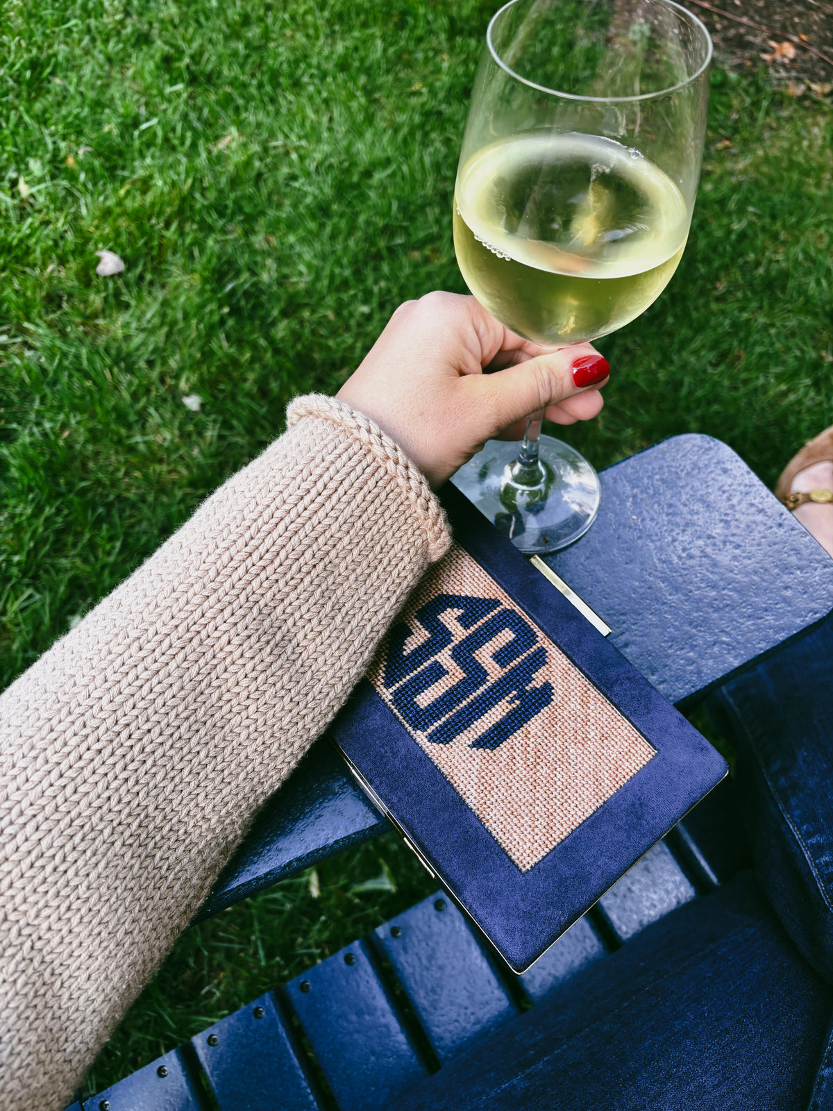 the𝗡𝗗𝗟𝗣𝗧bag™️ suede clutch with painted monogram