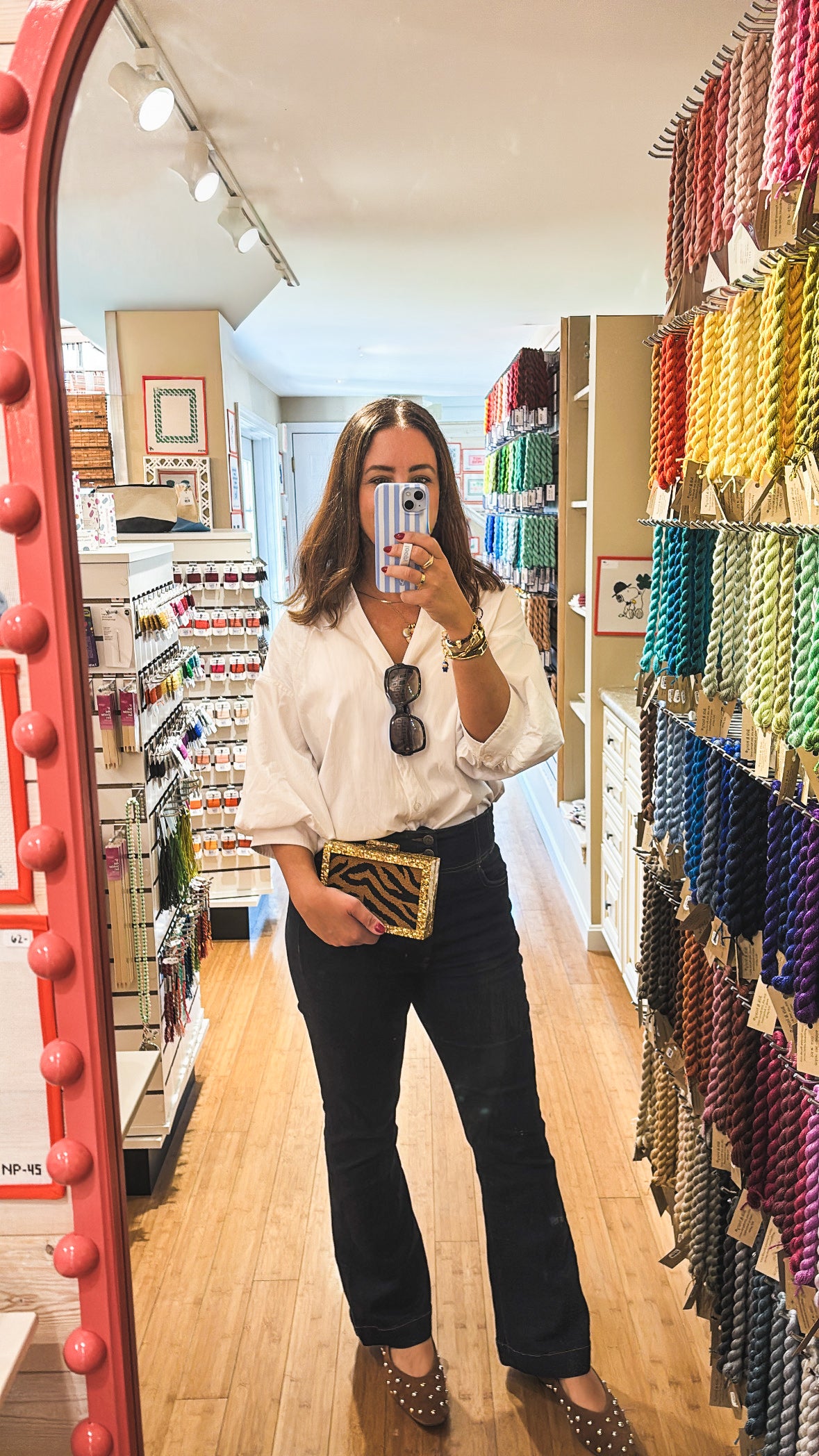 the𝗡𝗗𝗟𝗣𝗧bag™️ acrylic clutch with painted tiger stripes