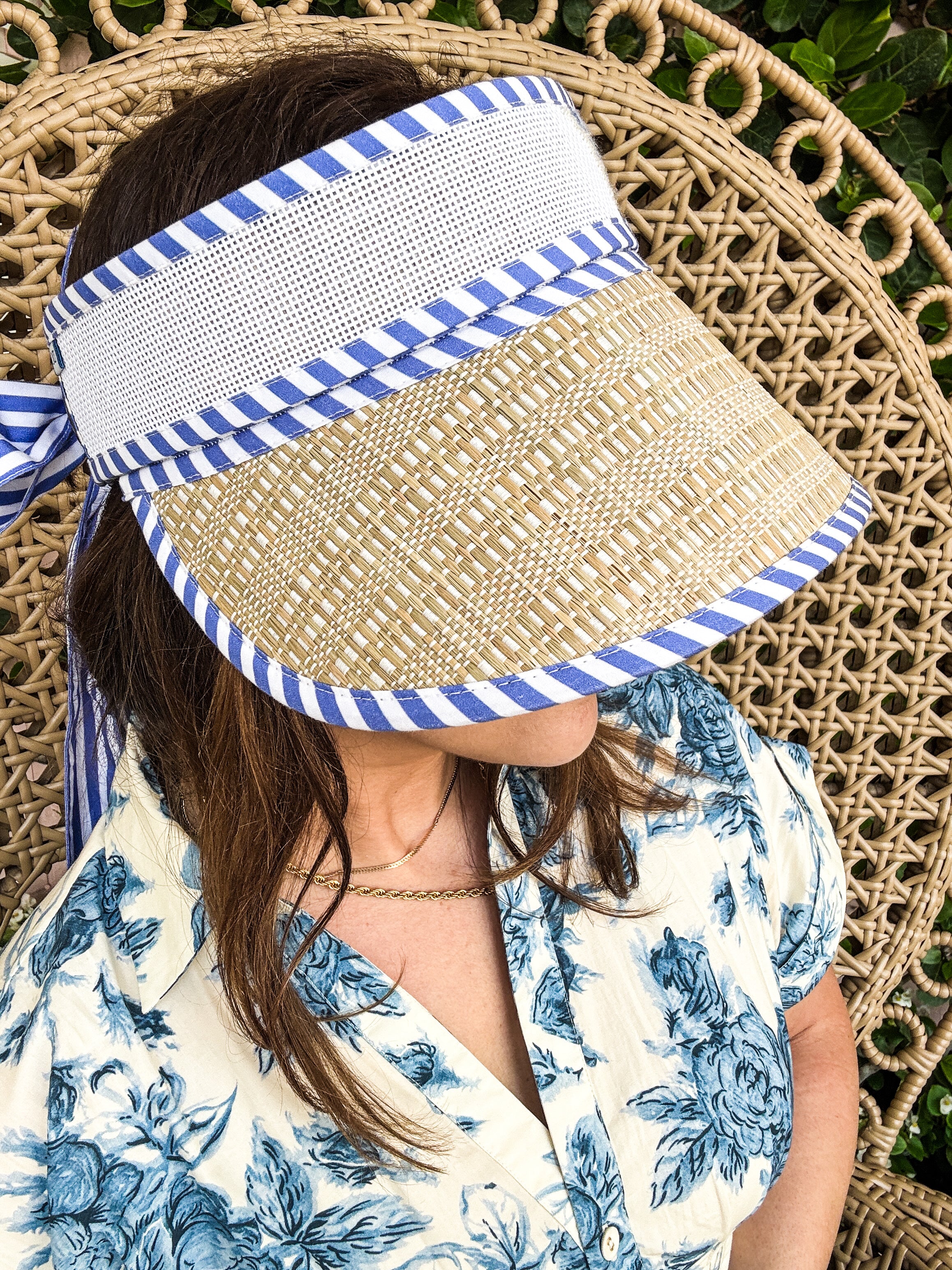 BCC x Lorna Murray Comporta Visor with stitchable hatband – Blue