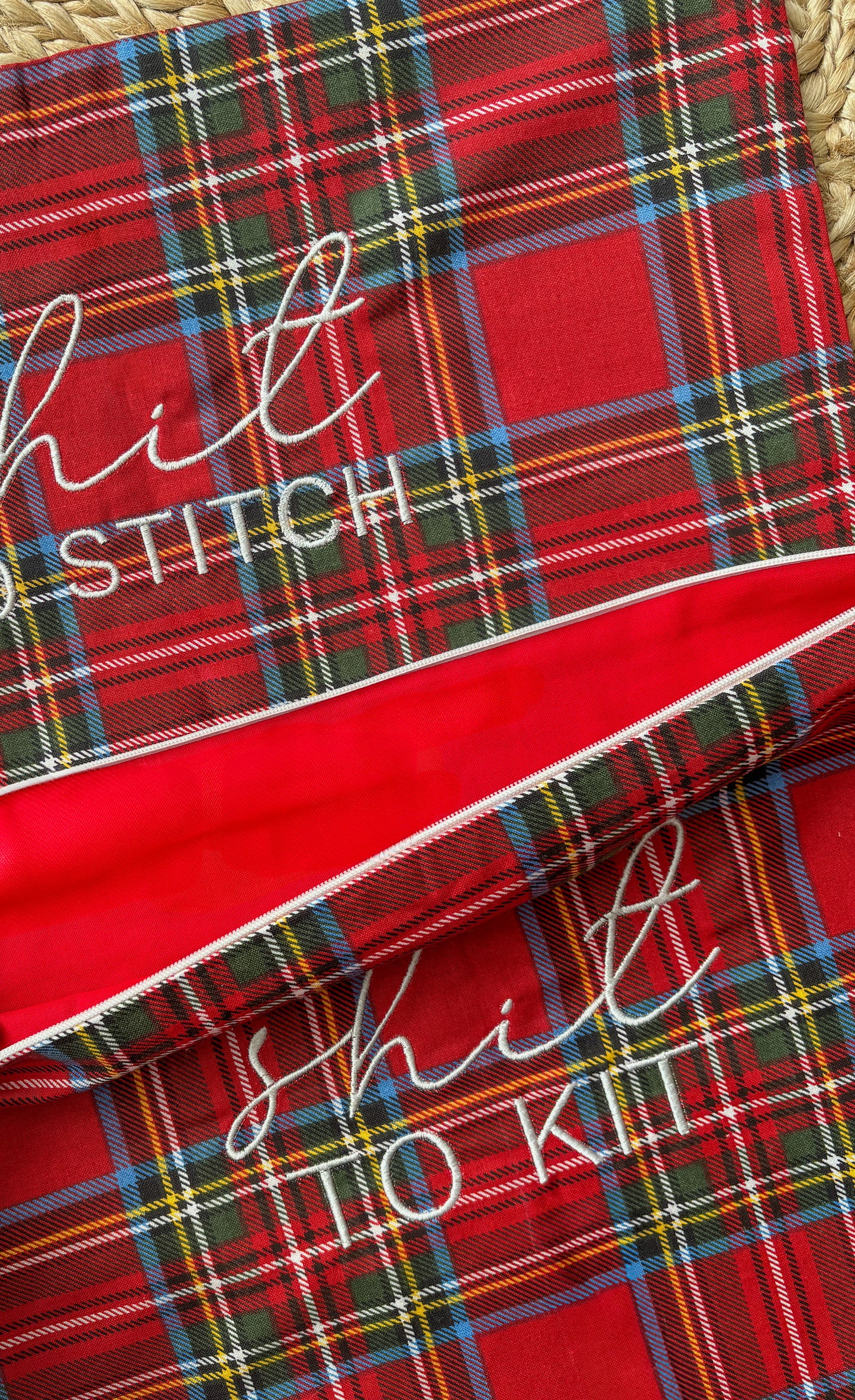 Project Bags in Red Tartan