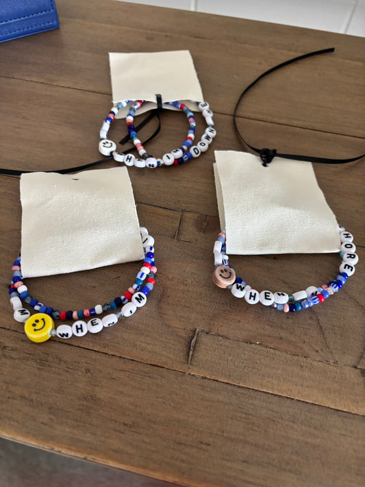I’m Nicer When I’m Down the Shore / Needlepointing bracelets