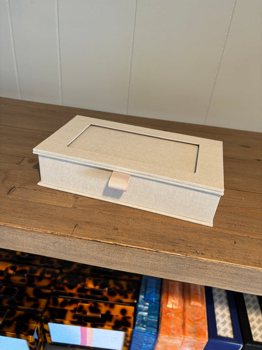 self-finishing Linen Keepsake Box with insert top