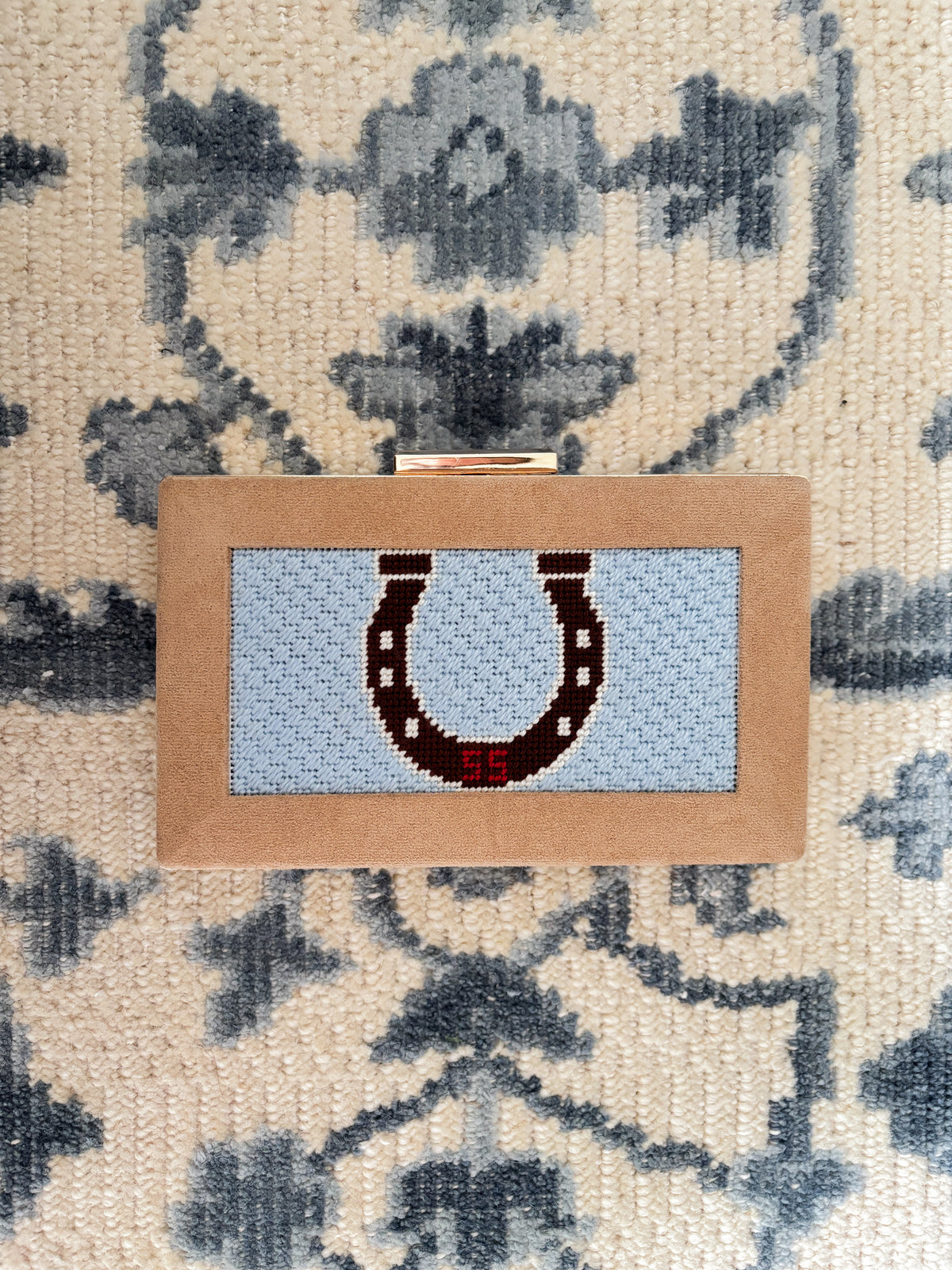 the𝗡𝗗𝗟𝗣𝗧bag™️ suede clutch with painted monogram